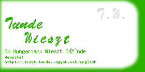 tunde wieszt business card